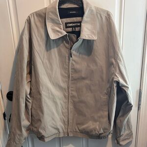 Claiborne Men's Microfiber Light Khaki Zip-Up Shirt Jacket